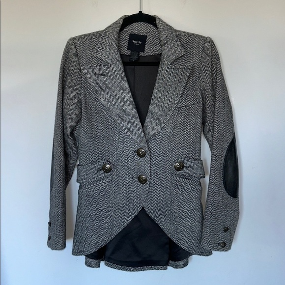 Smythe Jackets & Blazers - Smythe Chevron Herringbone Riding 2 Button Blazer